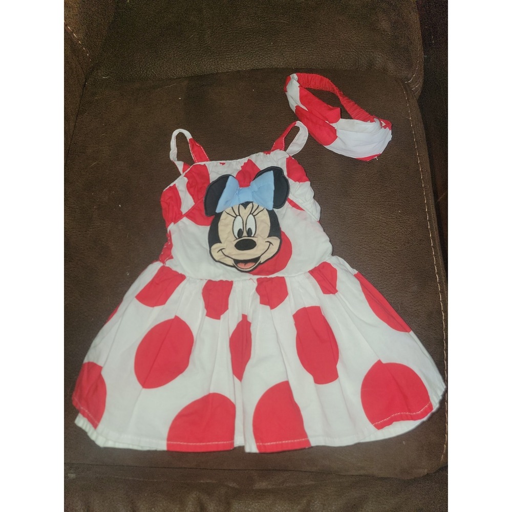 Disney baby by Disney store‎ minnie dress and headband size 9 12 months